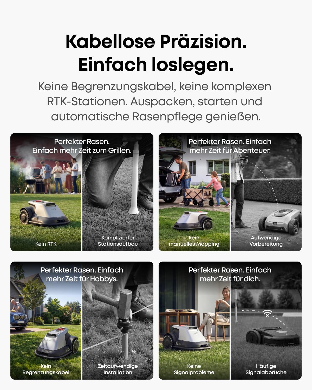 eufy E15 Mähroboter ohne Begrenzungskabel für 800 m², TrueVision – Bild 10