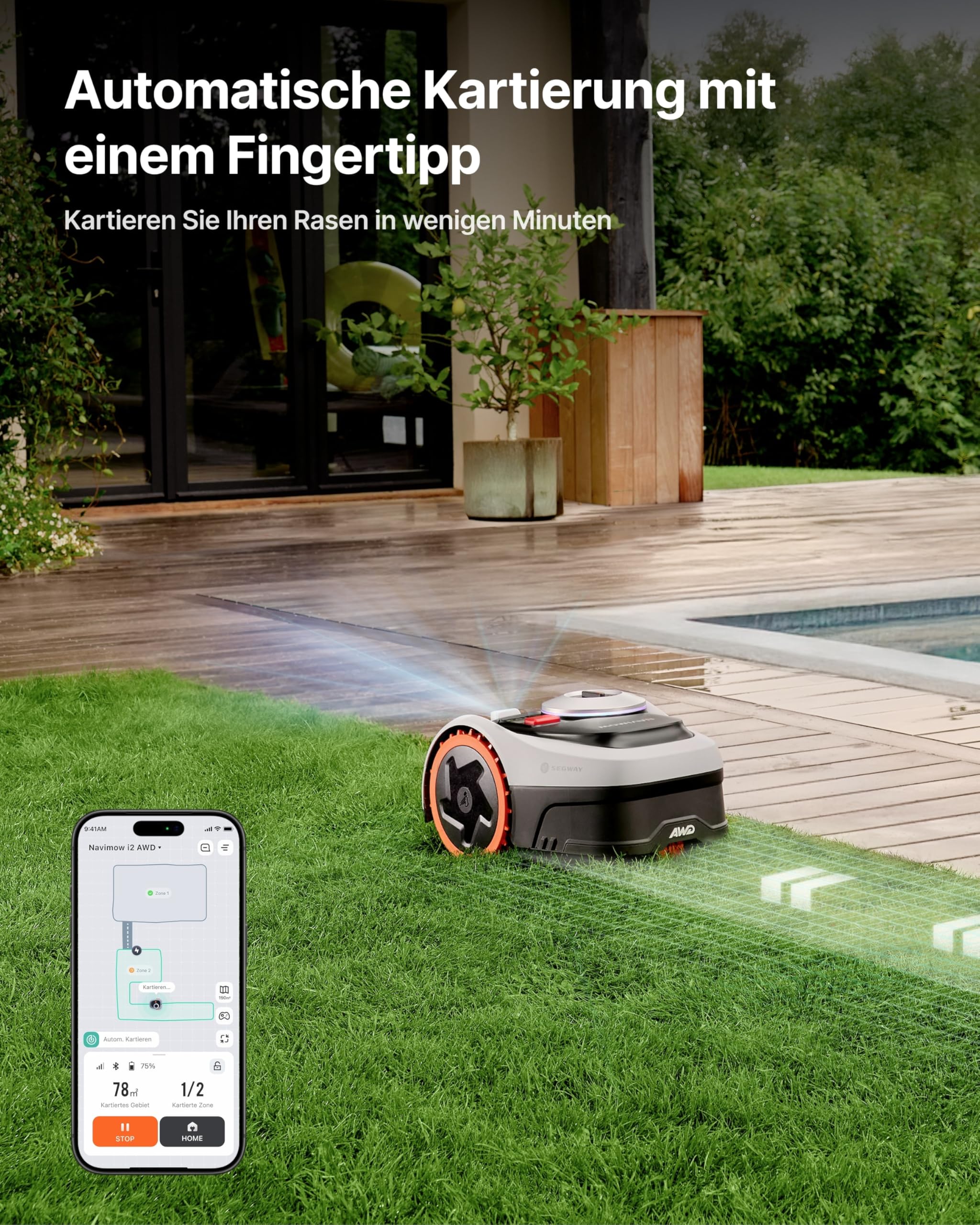 Navimow i208 AWD Mähroboter ohne Begrenzungskabel, 800 m² – Bild 6