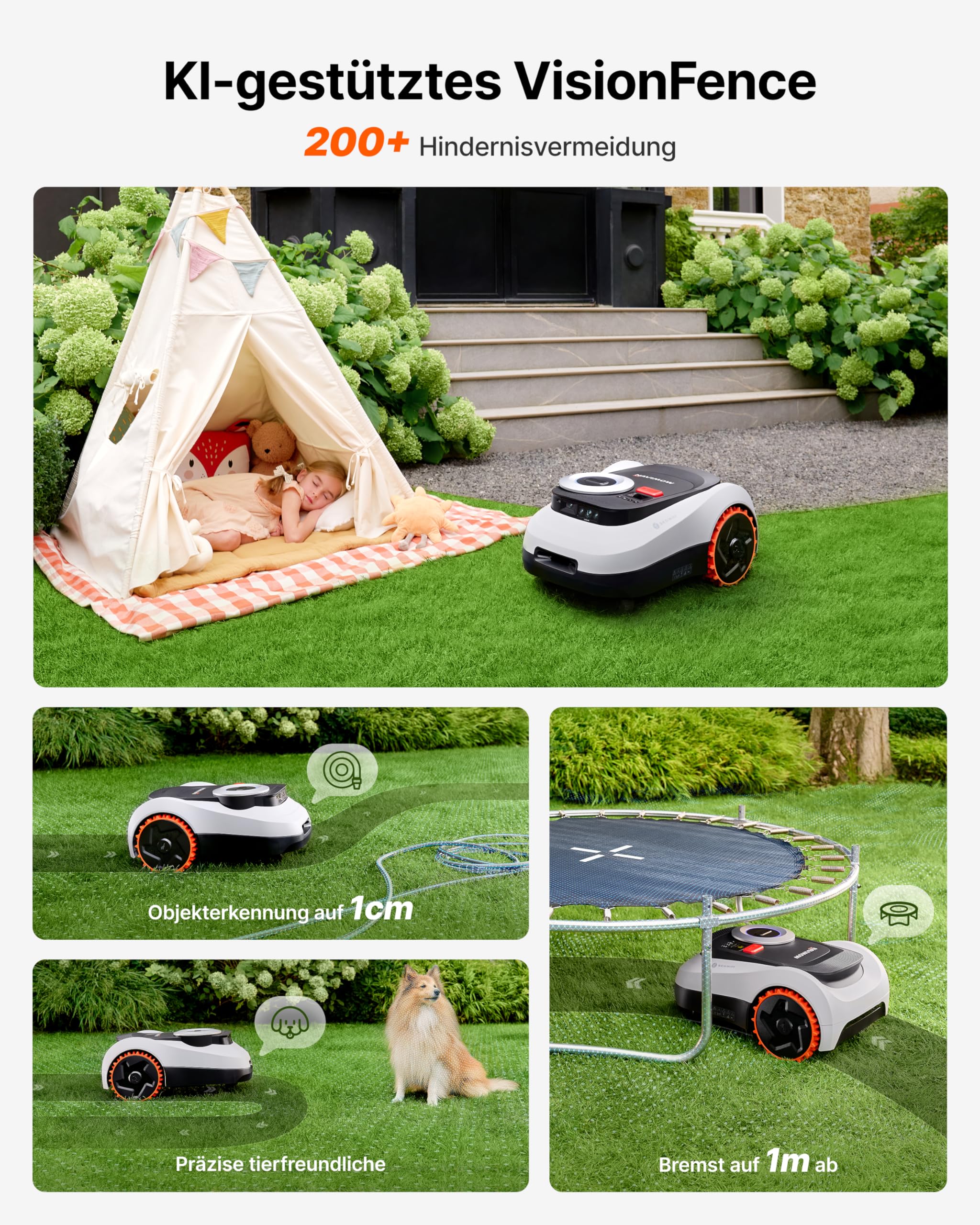 Navimow i208 LiDAR Mähroboter, bis 800 m², ohne Begrenzungskabel – Bild 5