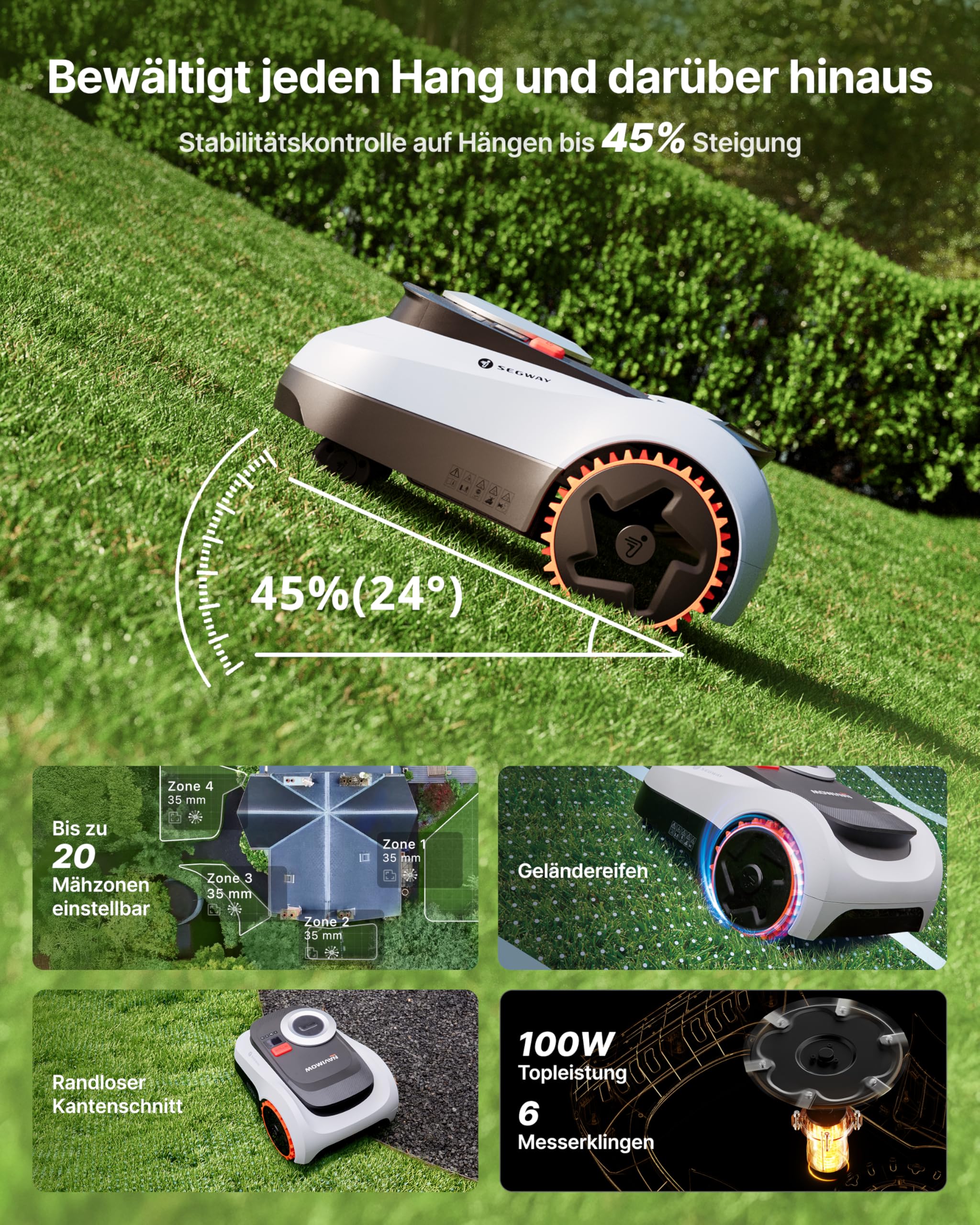 Navimow i208 LiDAR Mähroboter, bis 800 m², ohne Begrenzungskabel – Bild 4